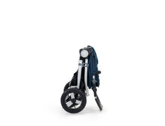 Bumbleride Indie stroller in navy blue folded stand Global