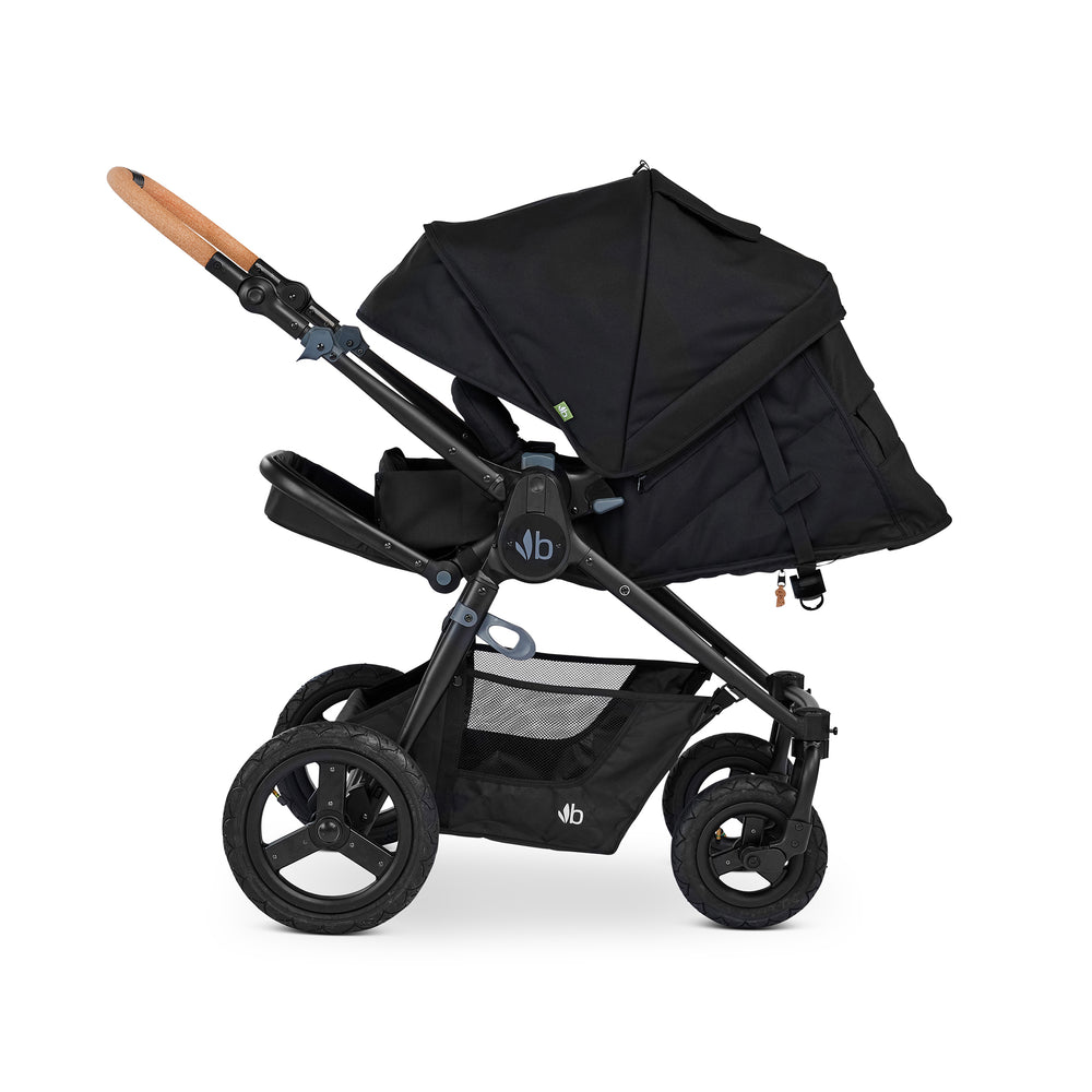 
                      
                        Bumbleride Era Reversible Stroller in Black - Premium Black Frame - Infant Mode Seat View - Past Collection 2023
                      
                    