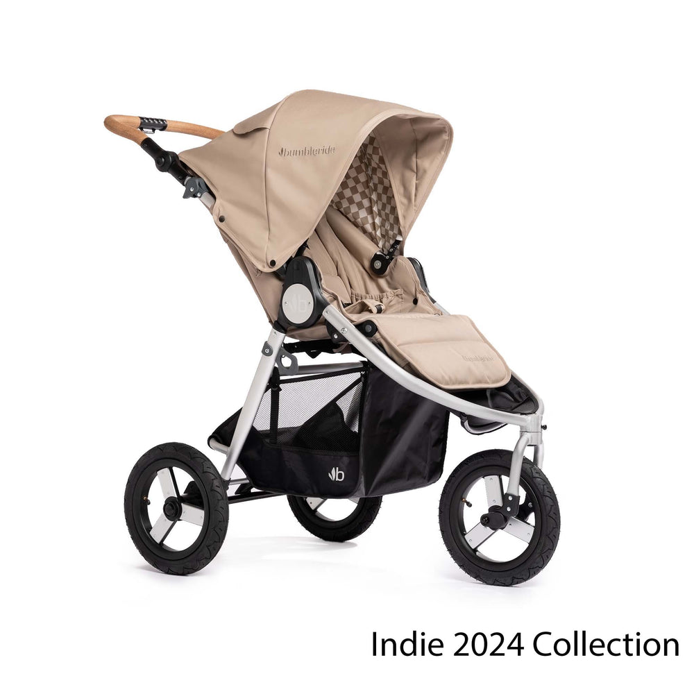 
                      
                        Bumbleride Indie All Terrain Stroller in Sand - 3/4th View - New Collection 2024
                      
                    