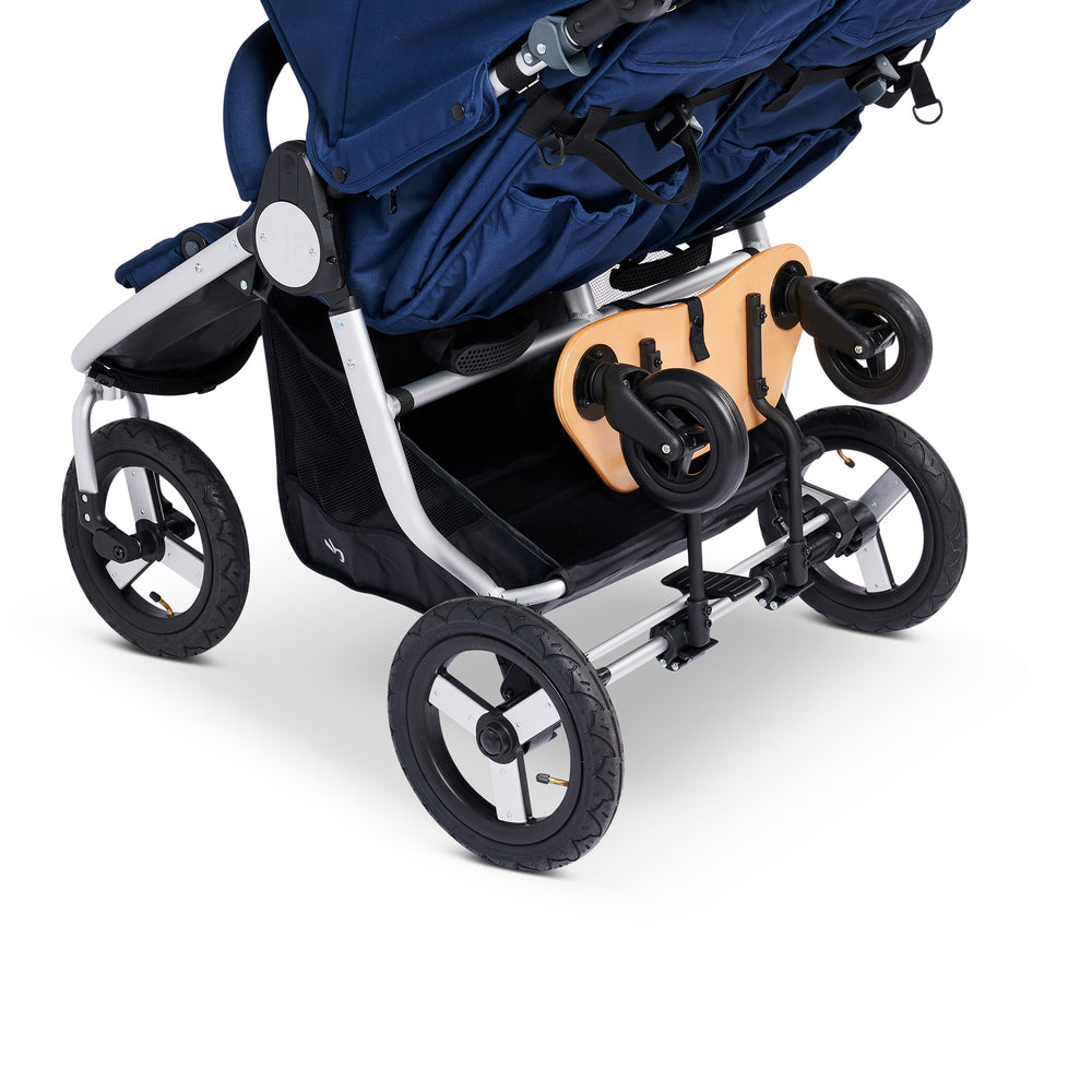 
                      
                        Bumbleride Mini Board Toddler Board attached to Indie Twin double stroller- New Collection - Rear View
                      
                    