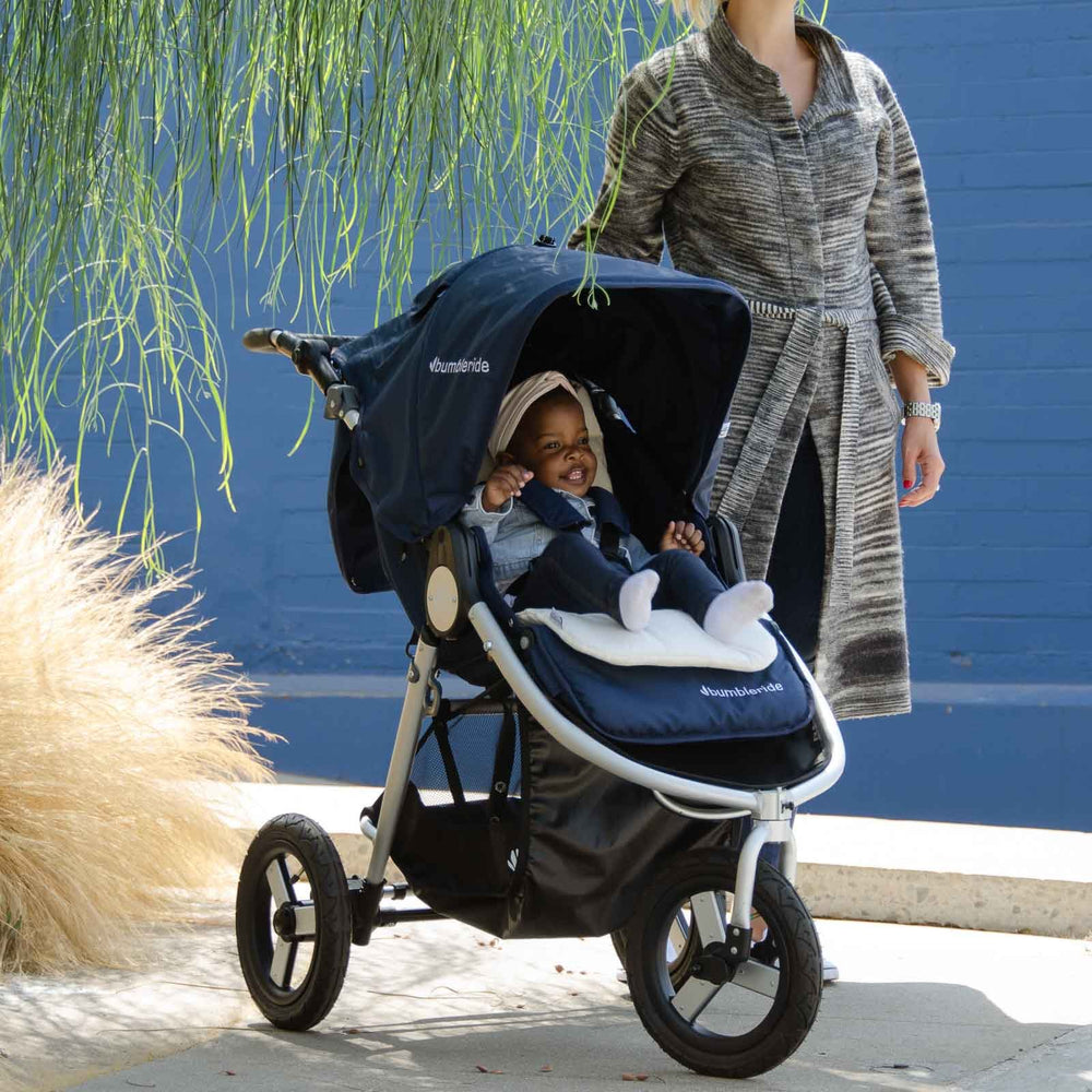 
                      
                        Organic Cotton Stroller Liner on Bumbleride Indie in Maritime Blue
                      
                    