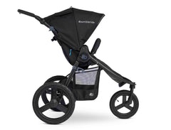 Bumbleride Speed Jogging Stroller in Black- Premium Black Frame - Profile View. New Collection 2022.