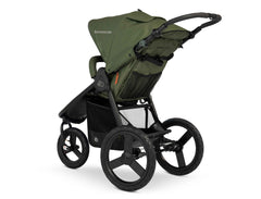 Bumbleride Speed Jogging Stroller in Olive - Premium Black Frame - Back View.  New Collection 2022.